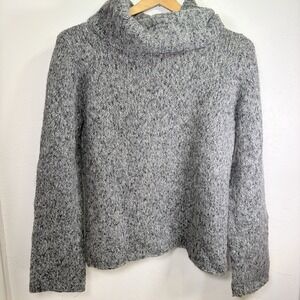 Paraphrase Chunky Knit Marled Turtleneck‎ Sweater L Gray Alpaca Wool Blend